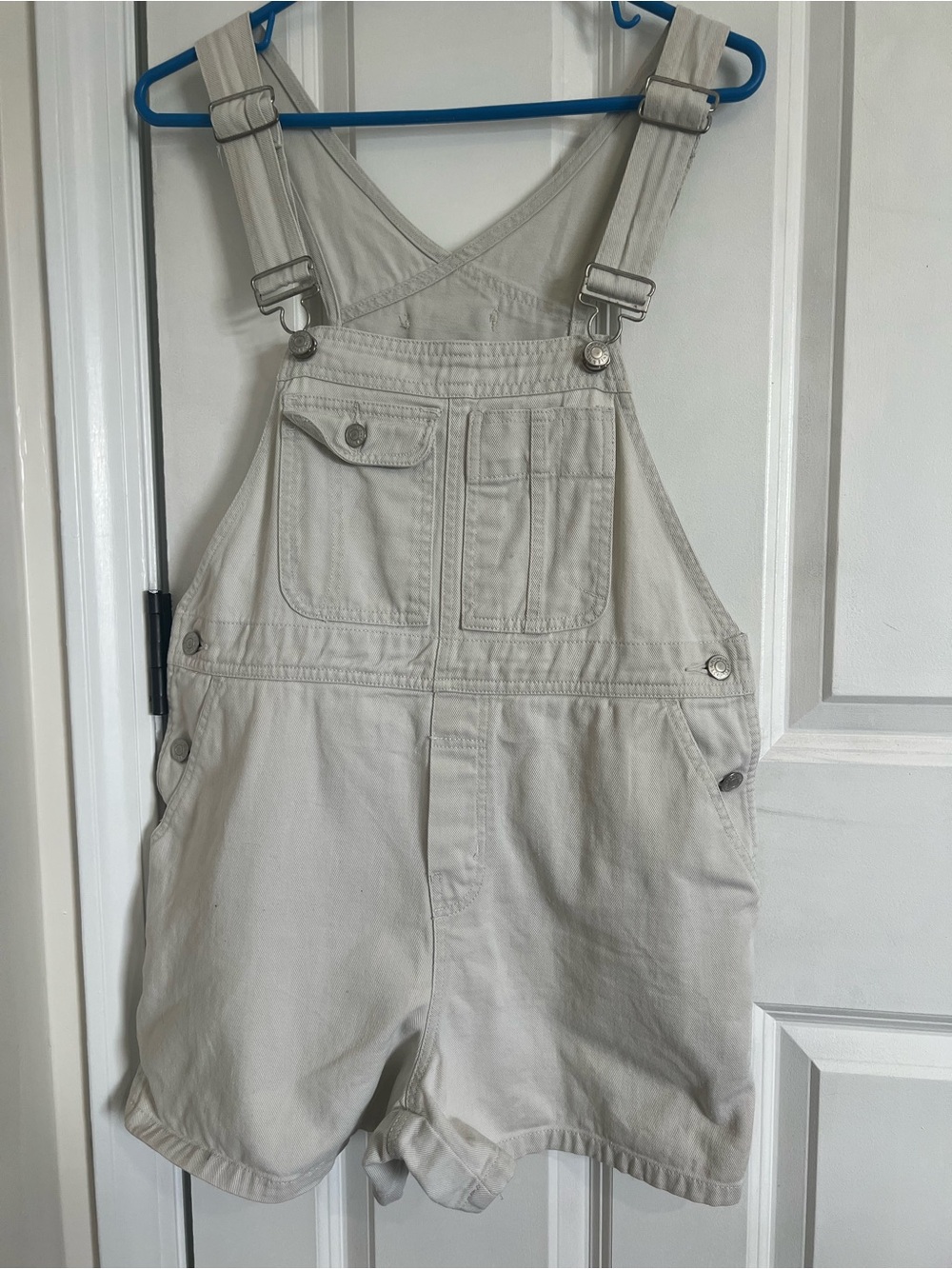 Vintage!!! GAP Cream Cotton Short Overalls